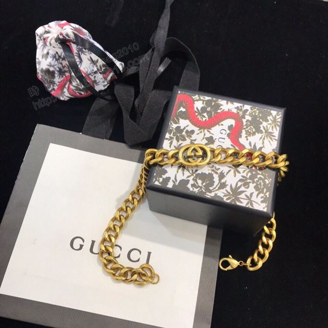 GUCCi飾品 古馳復古頸鏈 Gucci新款雙G項鏈  zgbq1090